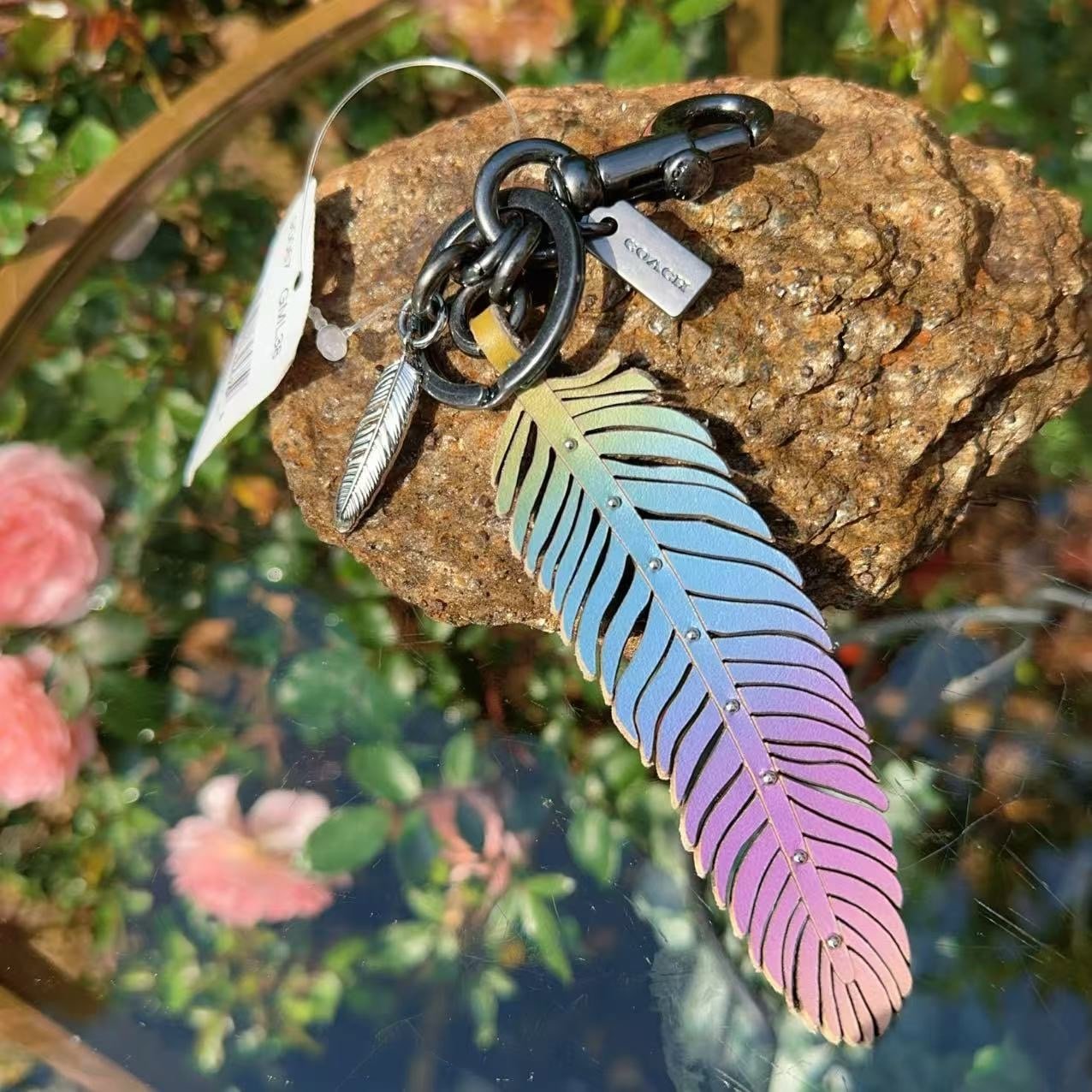 NWT COACH OMBRE FEATHER BAG CHARM (90067)