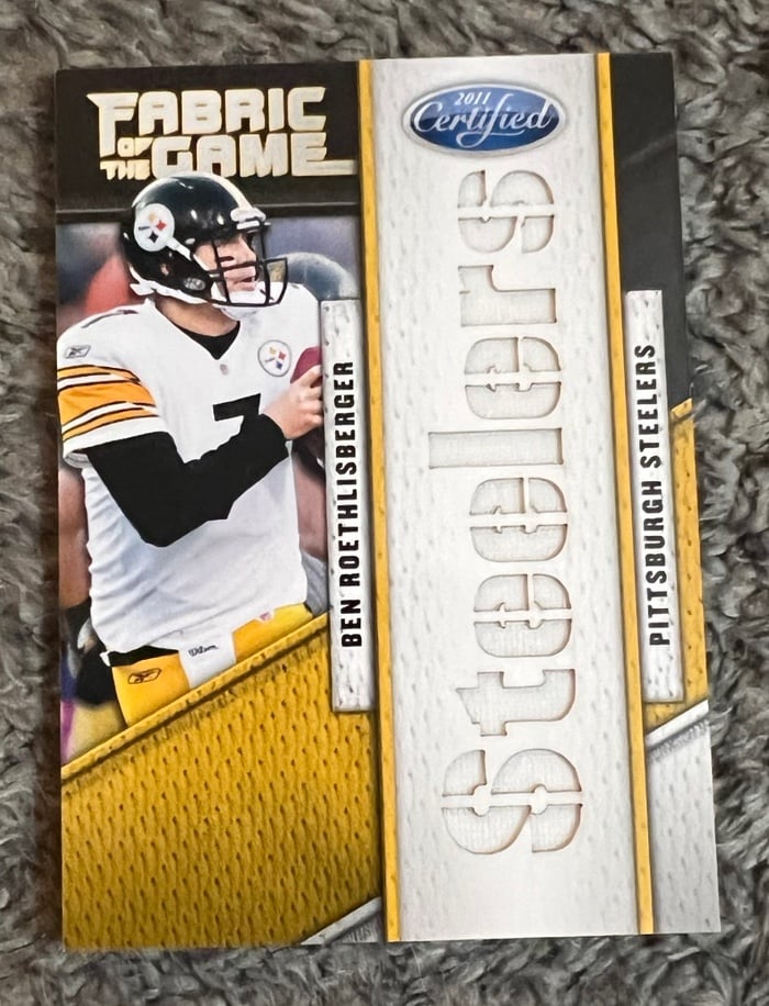 Ben roethlisberger game used football card /25