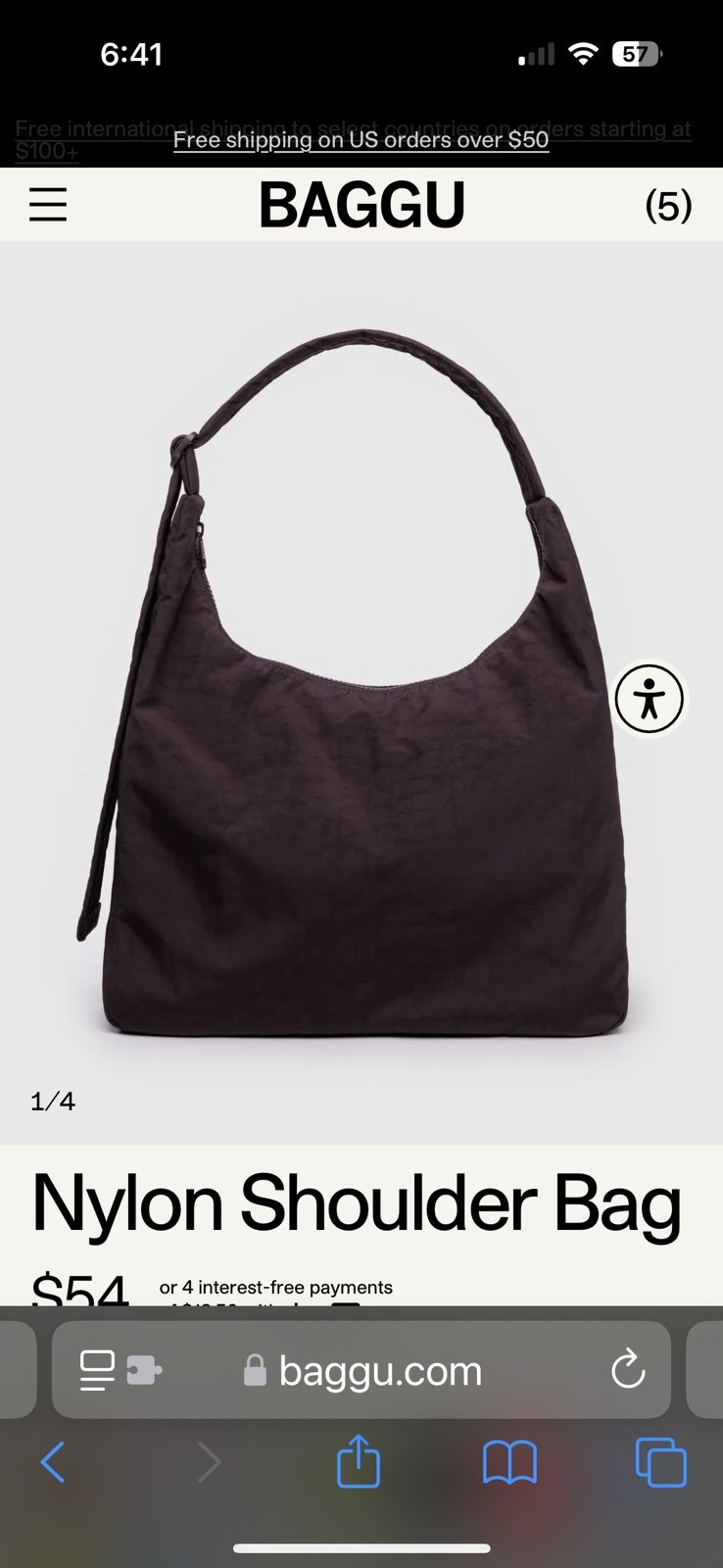 Baggu Chocolate Plum Shoulder Bag