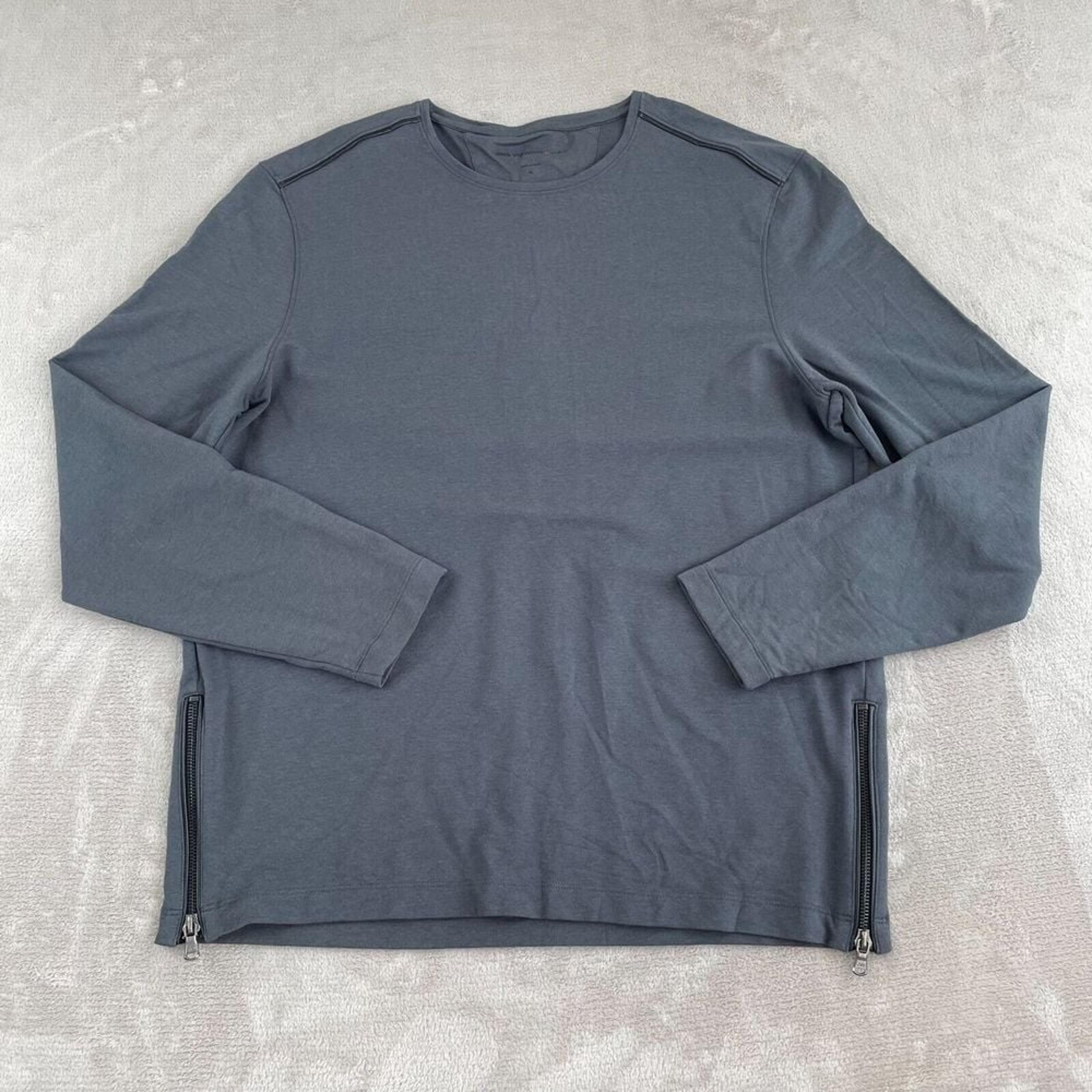 John Varvatos USA Side Zips Sweater Men XL Grey Crew Long Sleeve Designer NWOT