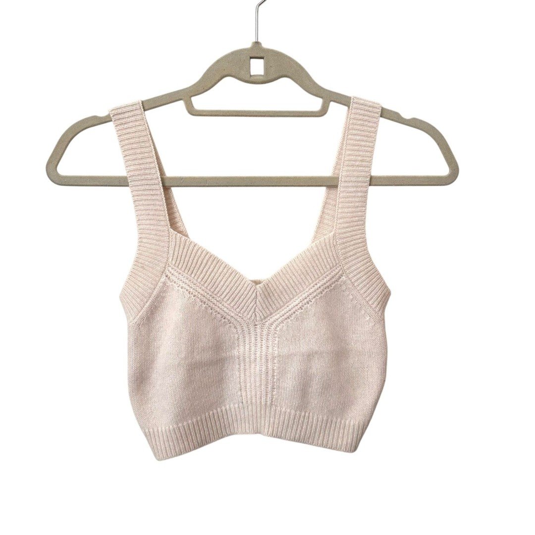 INTERMIX Wool Cashmere Cropped Sweater Tank Sz P