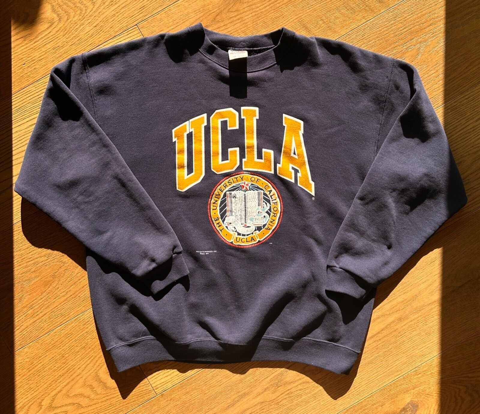 Vintage 90s UCLA Bruins Sweatshirt Crewneck Made In USA Navy Blue Pullover Size