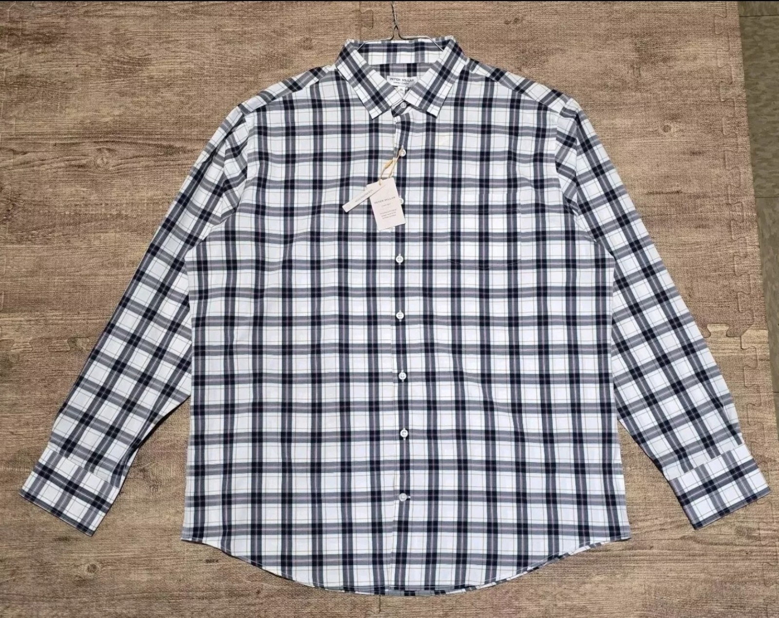 Peter Millar Crown Sport Randall Performance Poplin Sport Shirt Long Sleeve XL