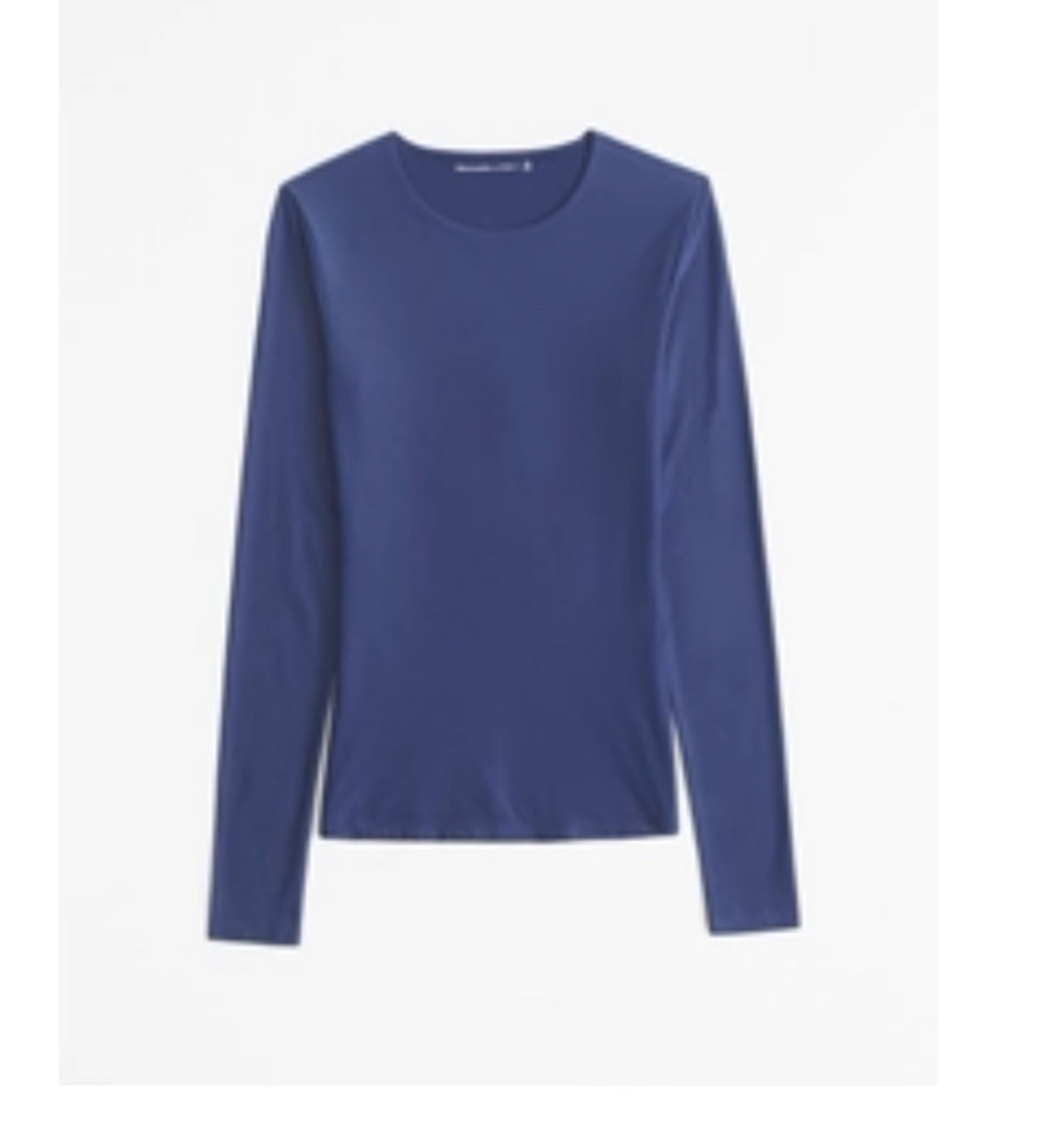 Abercrombie & Fitch Small Blue Fitted Long Sleeve T-Shirt NWT