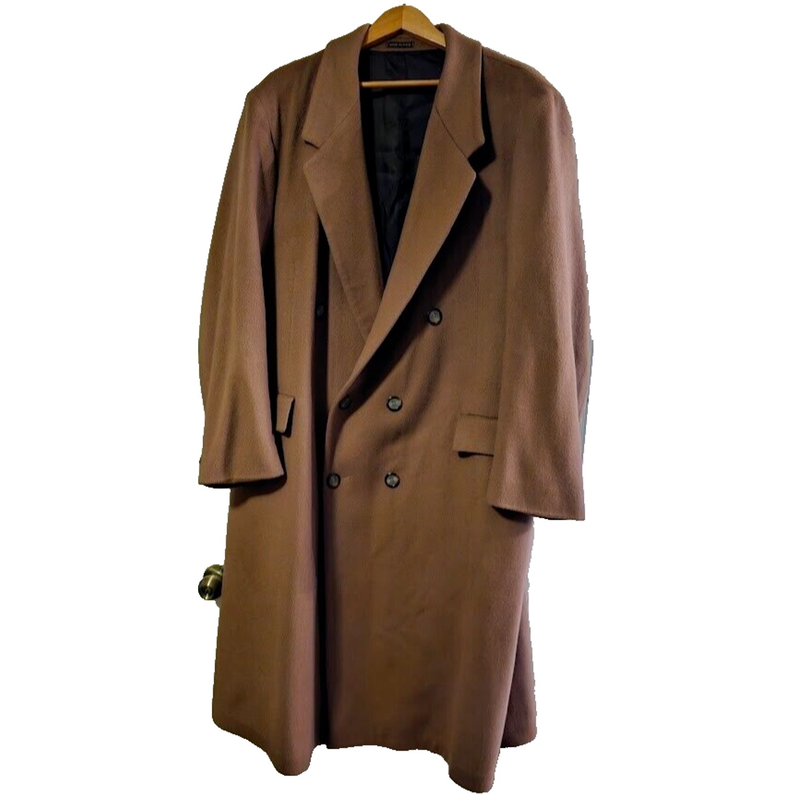 Vintage Mackenzie Coat Co 50 Regular Wool Trench Coat Double Breast Brown USA