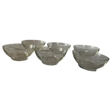 Vintage Anchor Hocking Glass Footed Bowls (Set of 6) Design - Flawless, c.1940s-