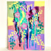 Summer Pop 5 Original Acrylic Wall Art Painting 11x14in Matted Frame Ready