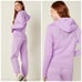 VS PINK Perfect Bling Full Zip Hoodie Classic Pants Outfit M Purple Shine Logo