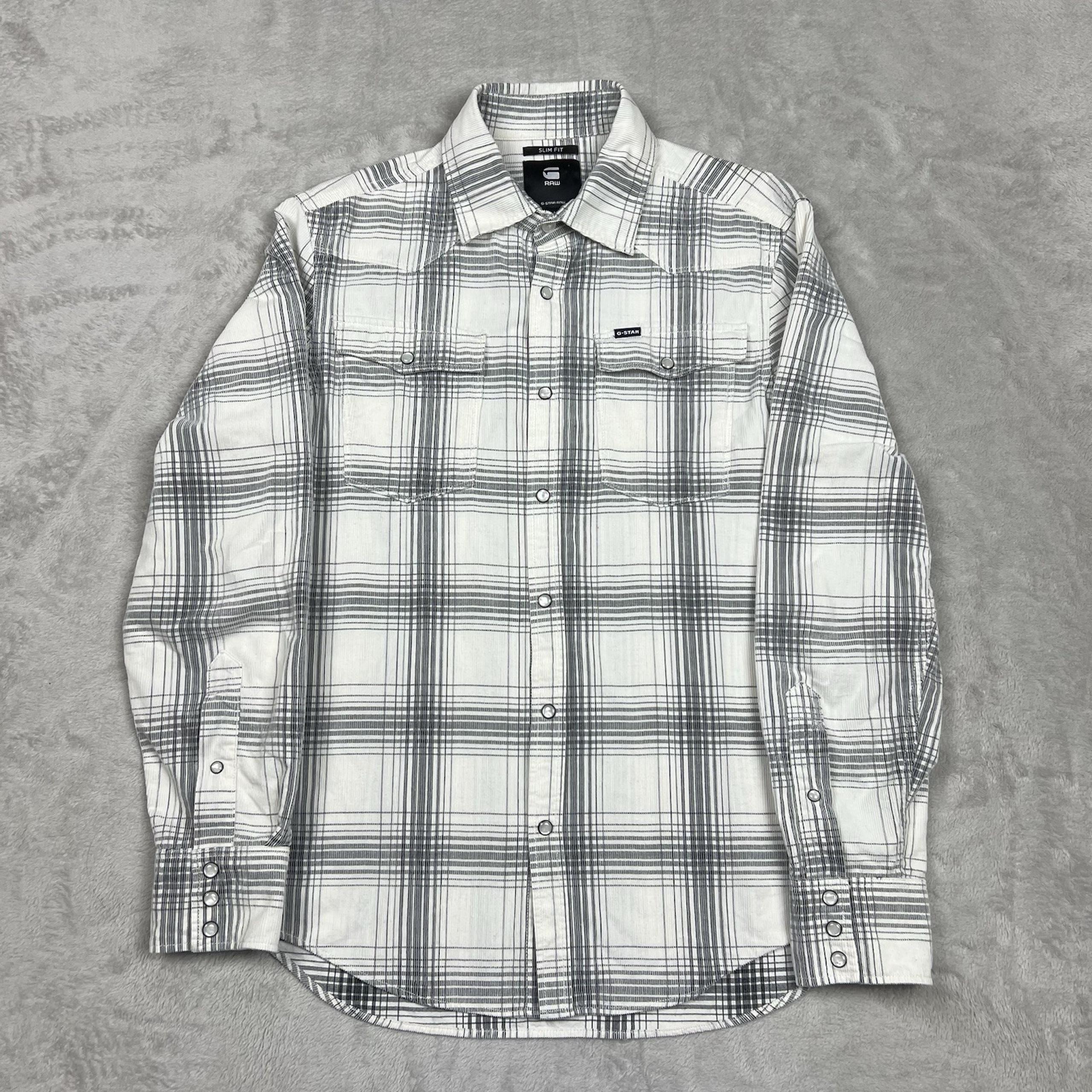 G-Star RAW Slim Fit Plaid Pearl Snap Long Sleeve Shirt Men's Medium