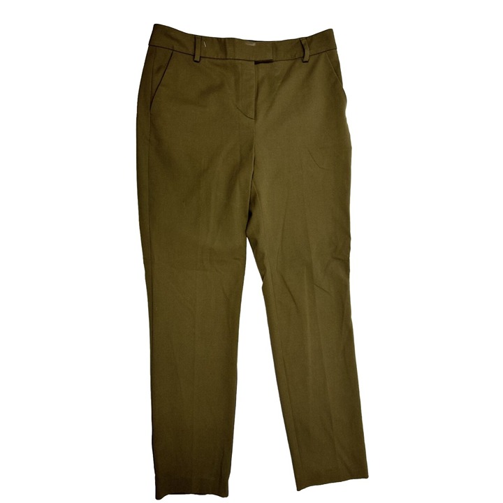 Reiss Womens 6 Flat Front Tapered Ankle Trouser Pants Brown