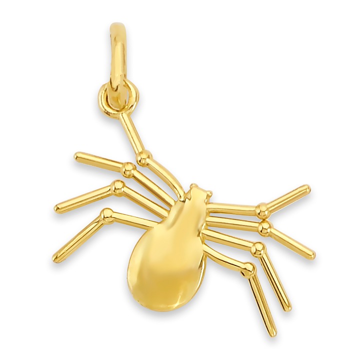 Solid 14K Gold Spider Charm, Spooky Jewelry Gifts