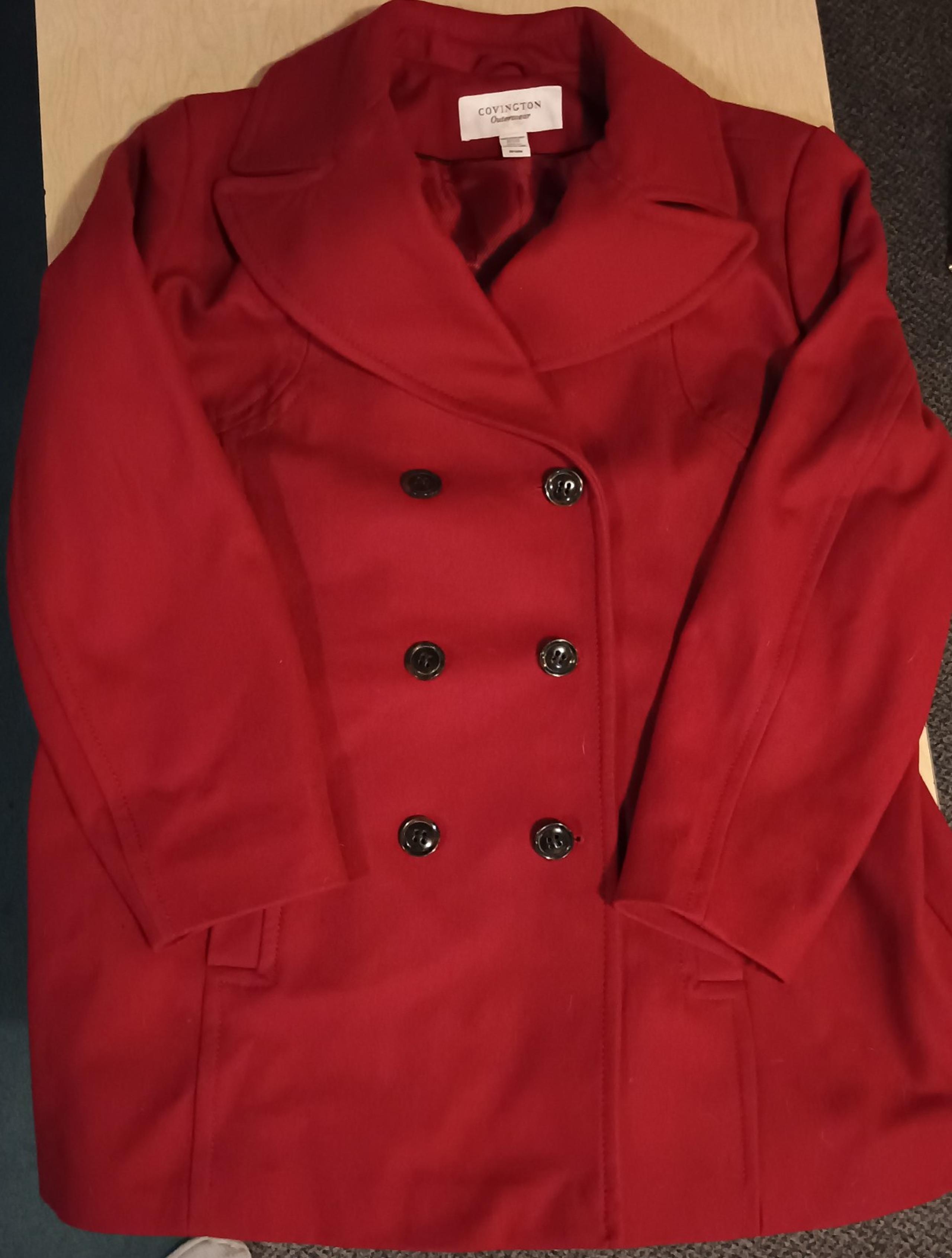 Covington outerwear women's red peacoat sz 20-22W