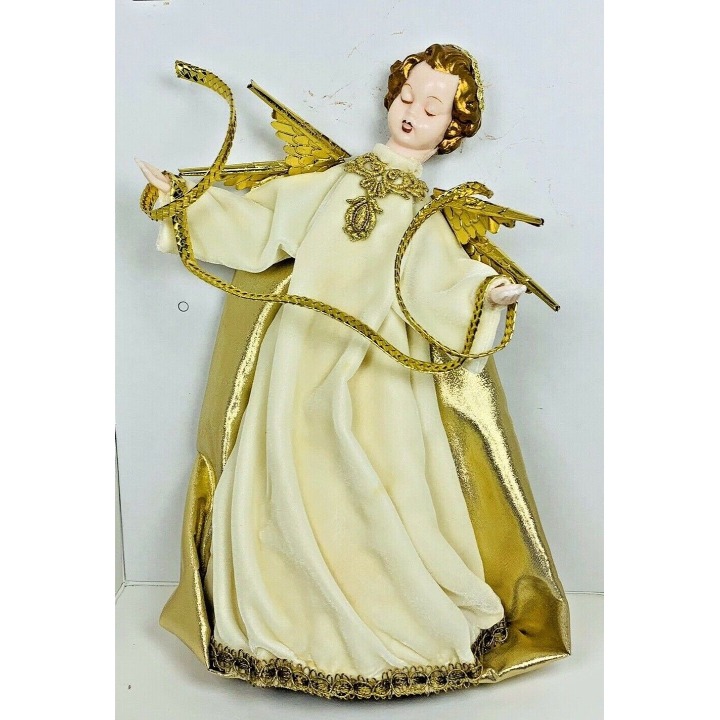 Vintage Koestel Wax Angel 13 in Box VELVET CREAM WITH RIBBON. BEAUTIFUL - RARE