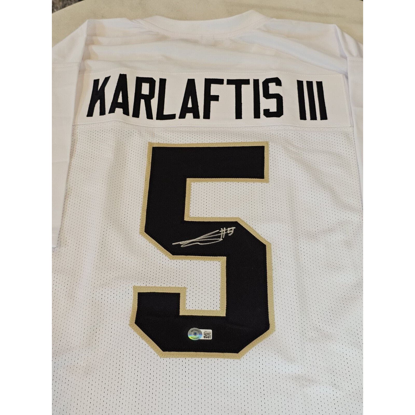 George Karlaftis III Autographed/Signed Jersey Beckett Sticker Custom Jersey