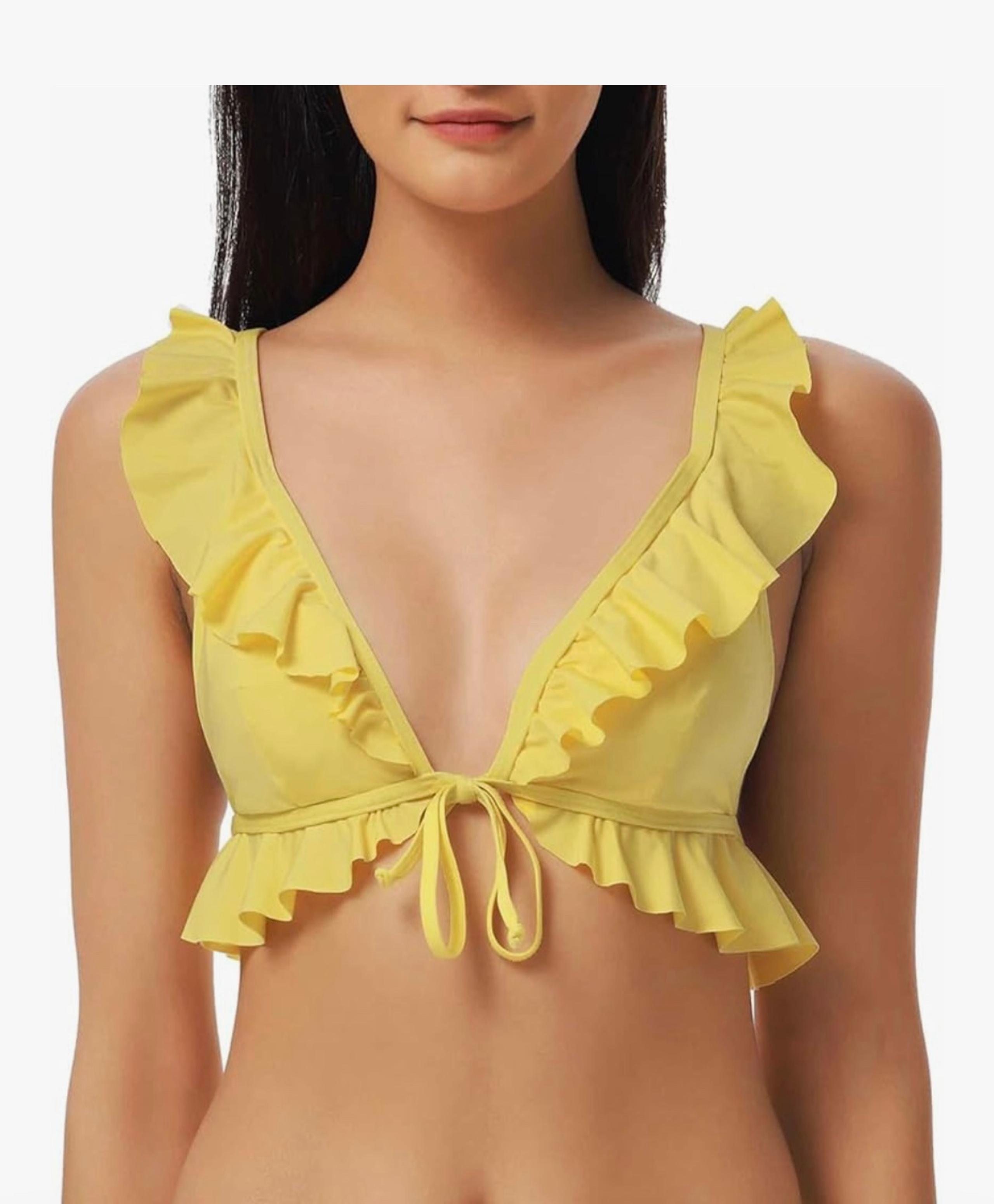 NWT Lucky Brand Women's Sea of Love Bralette Bikini Top, Adjustable, Tie Back