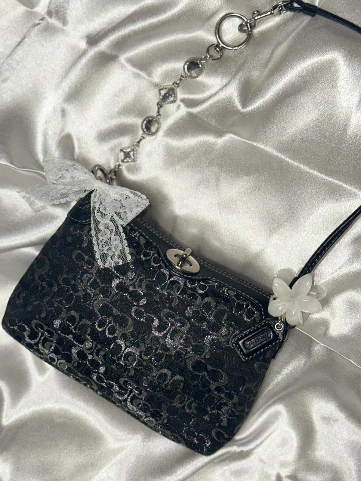 Coach shimmery mini purse wristlet