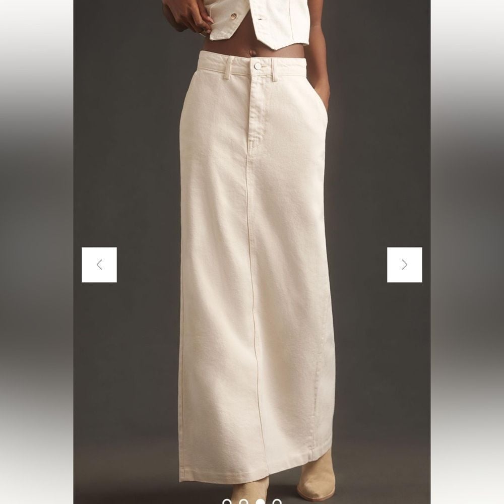 Reformation Myles Maxi Skirt Fior Di Patte in cream Size 31