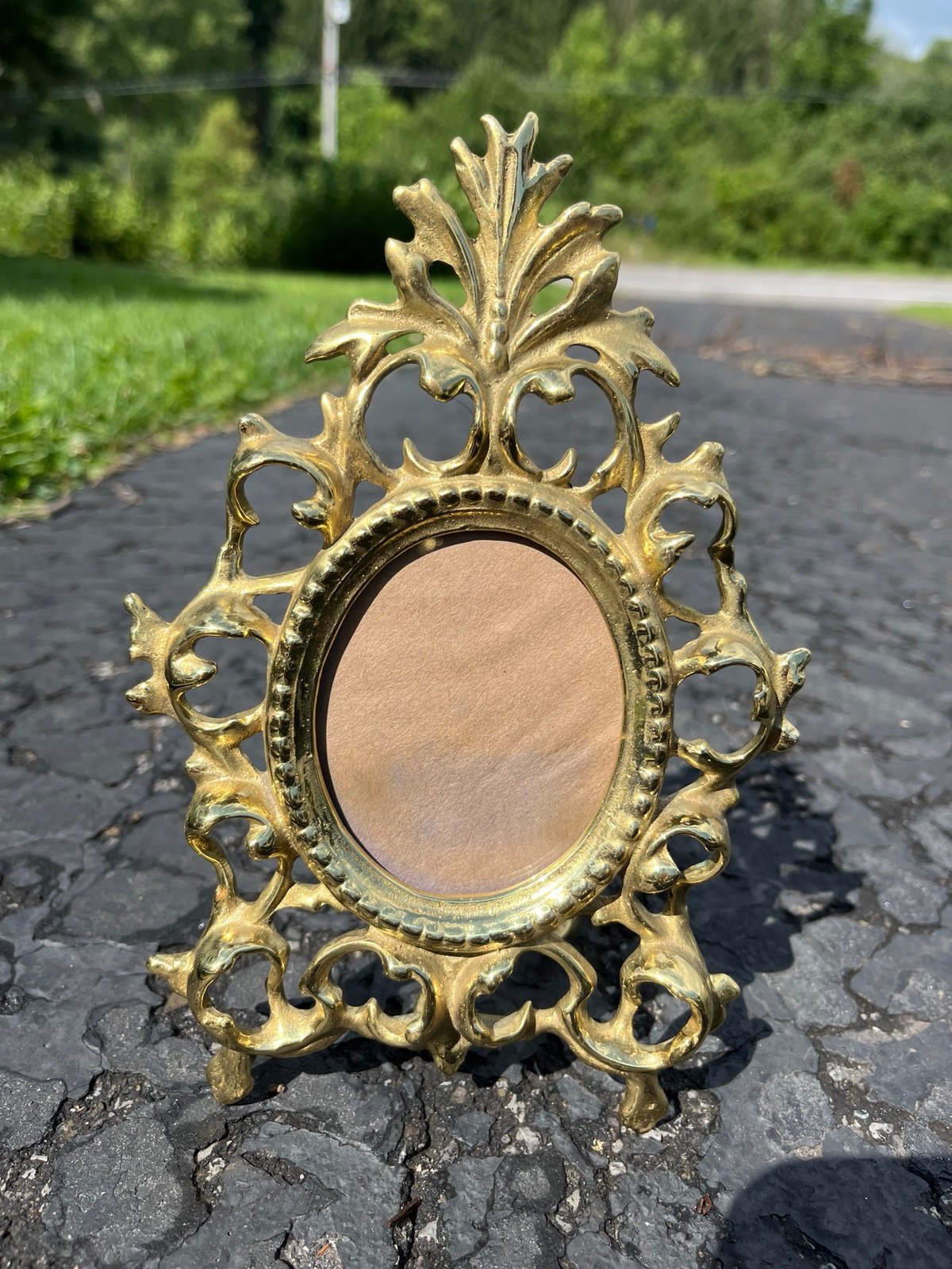 **RARE** Vintage Virginia Metalcrafters Heavy Brass Ornate Picture Frame