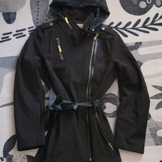 Black Michael Kors Coat Rain Jacket