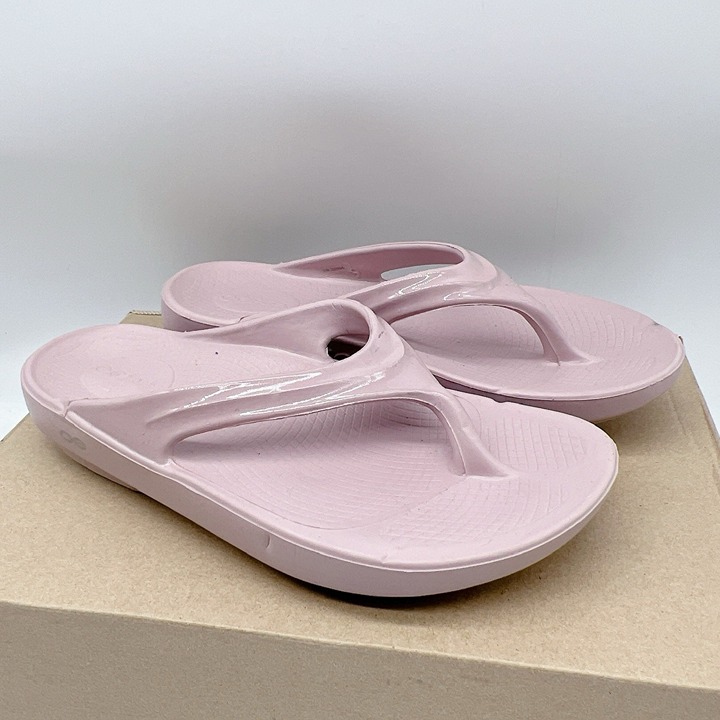 OOFOS OOlala Flip Flop Waterproof Thong Stardust Pink Womens Size US 10/ EU 41