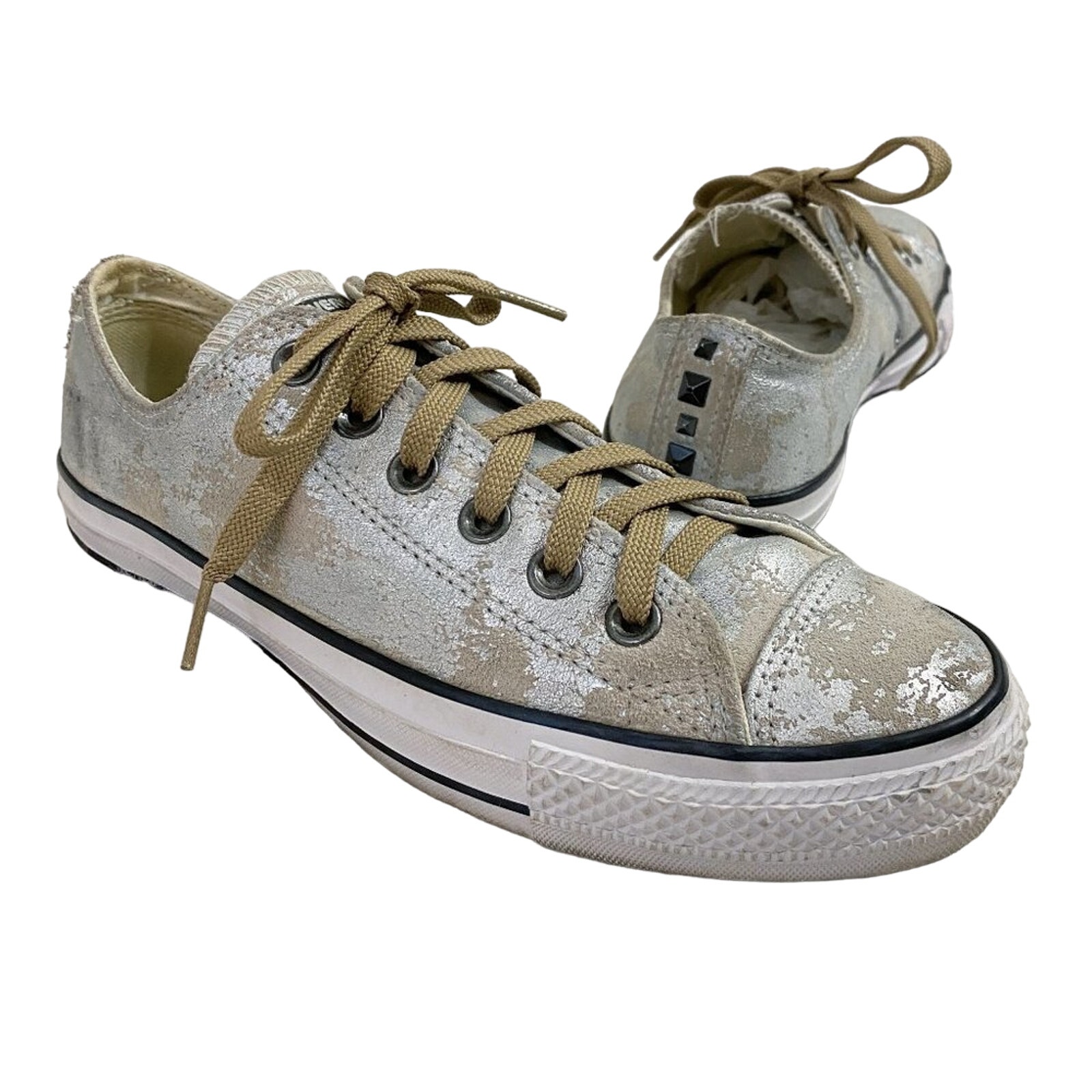 Converse Metallic Silver Chuck Taylor All Star Hardware Low 'Silver Mouse' Sz 8