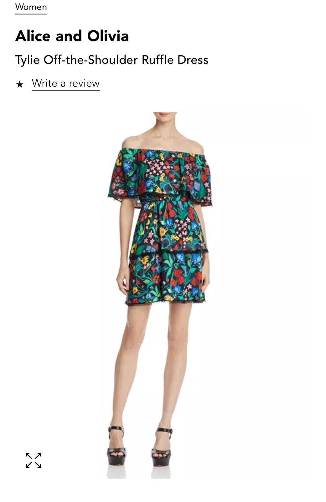 Alice + Olivia Tylie Dress in Chelsea Wildflower & Black