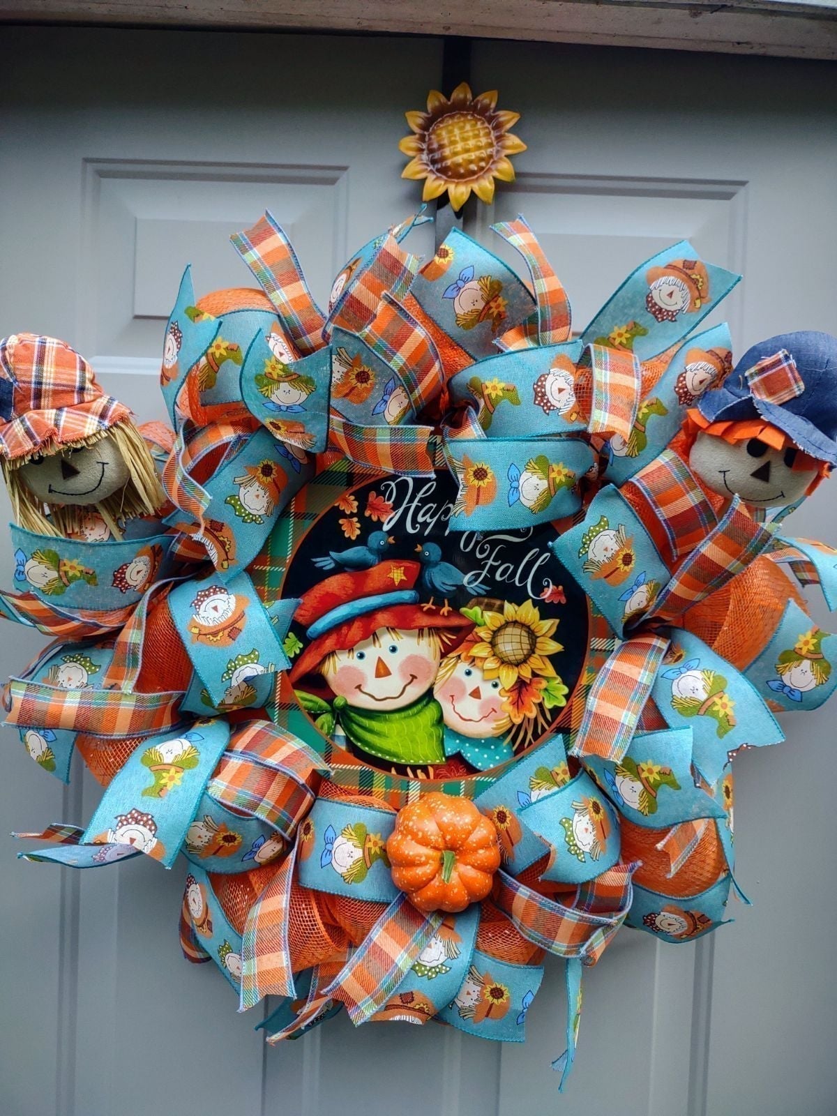 Scarecrow Deco Mesh Wreath, Fall Decor