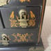 EXQUISITE Chinese Vintage Black & Gold Wood Jewelry/Travel Box , Dragon, w/Pin!