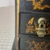 EXQUISITE Chinese Vintage Black & Gold Wood Jewelry/Travel Box , Dragon, w/Pin!