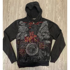 Y2K Sacred Cult Women’s Zip Up Hoodies Size XL Rhinestones AOP
