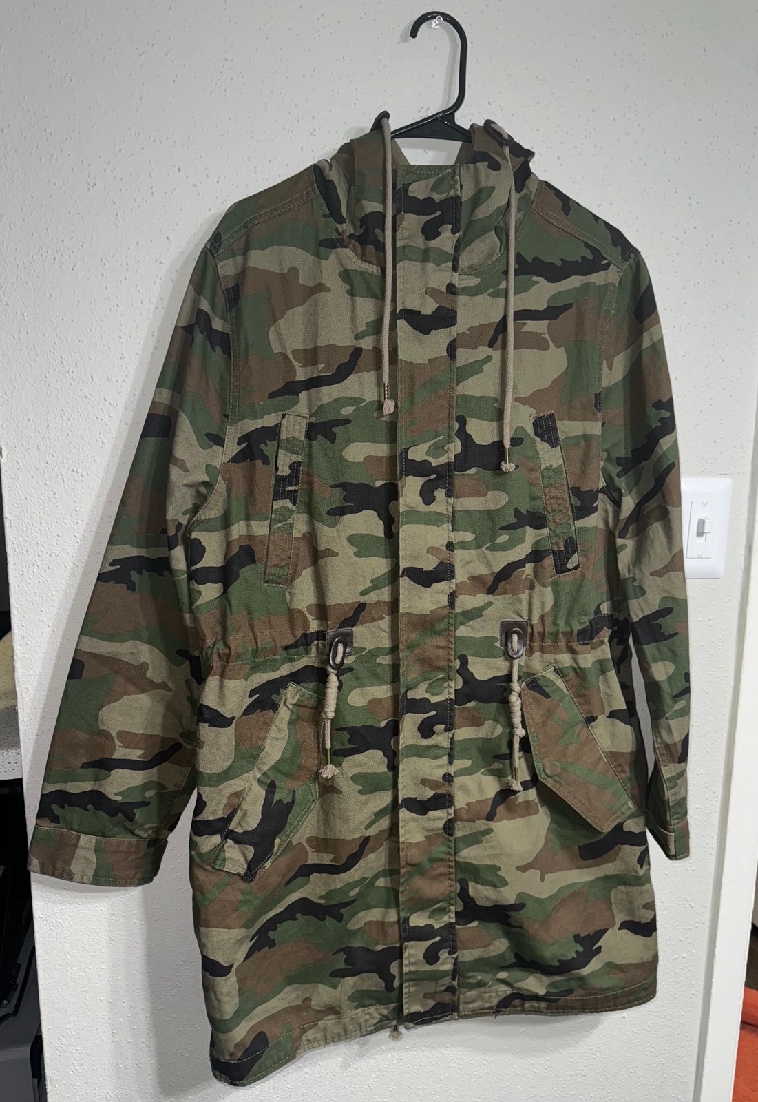 Smoke Rise Camo Denim Cargo Heavy Parka jacket coat hoodie