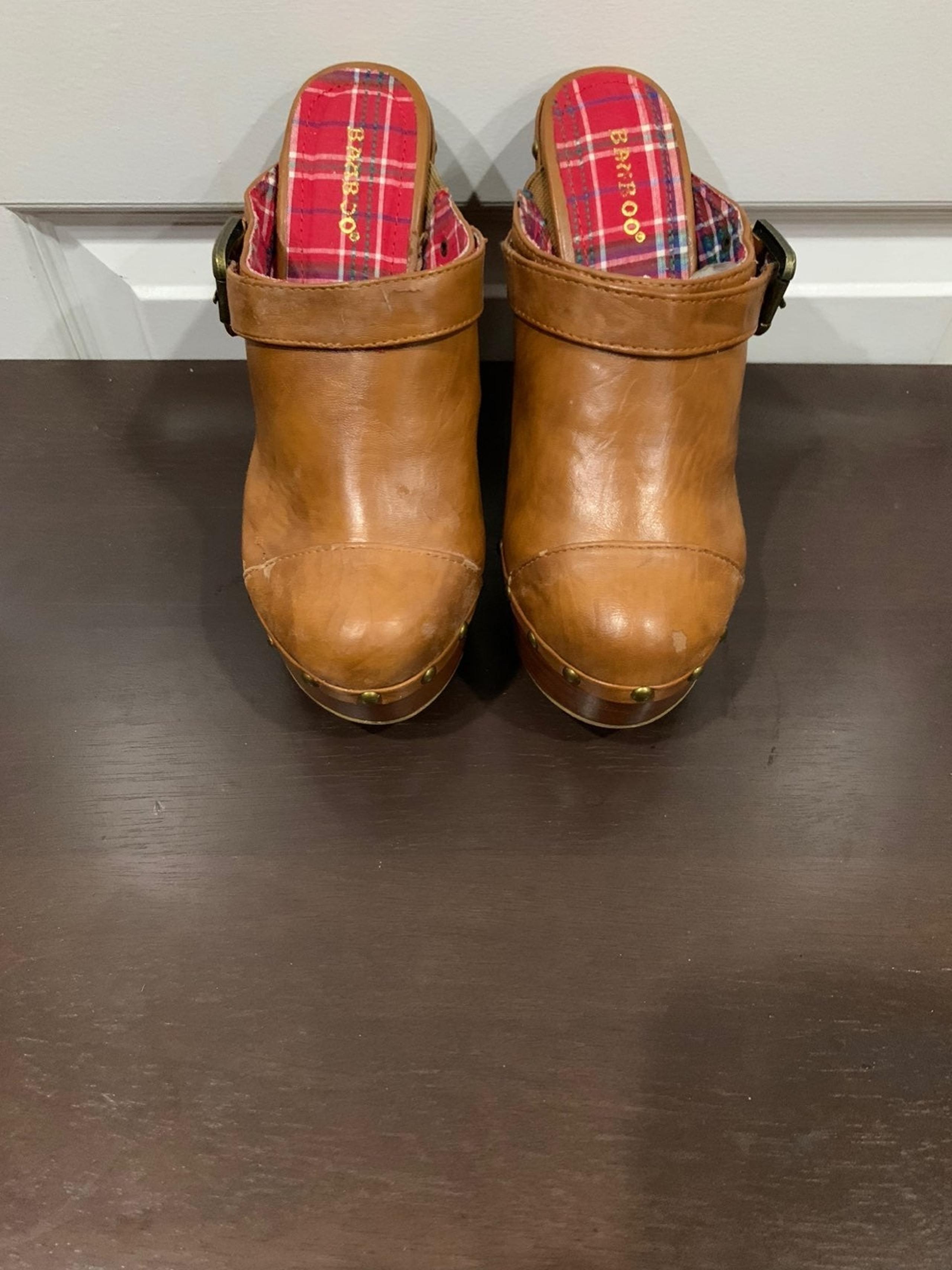 Bamboo womens brown mules sz 6.5