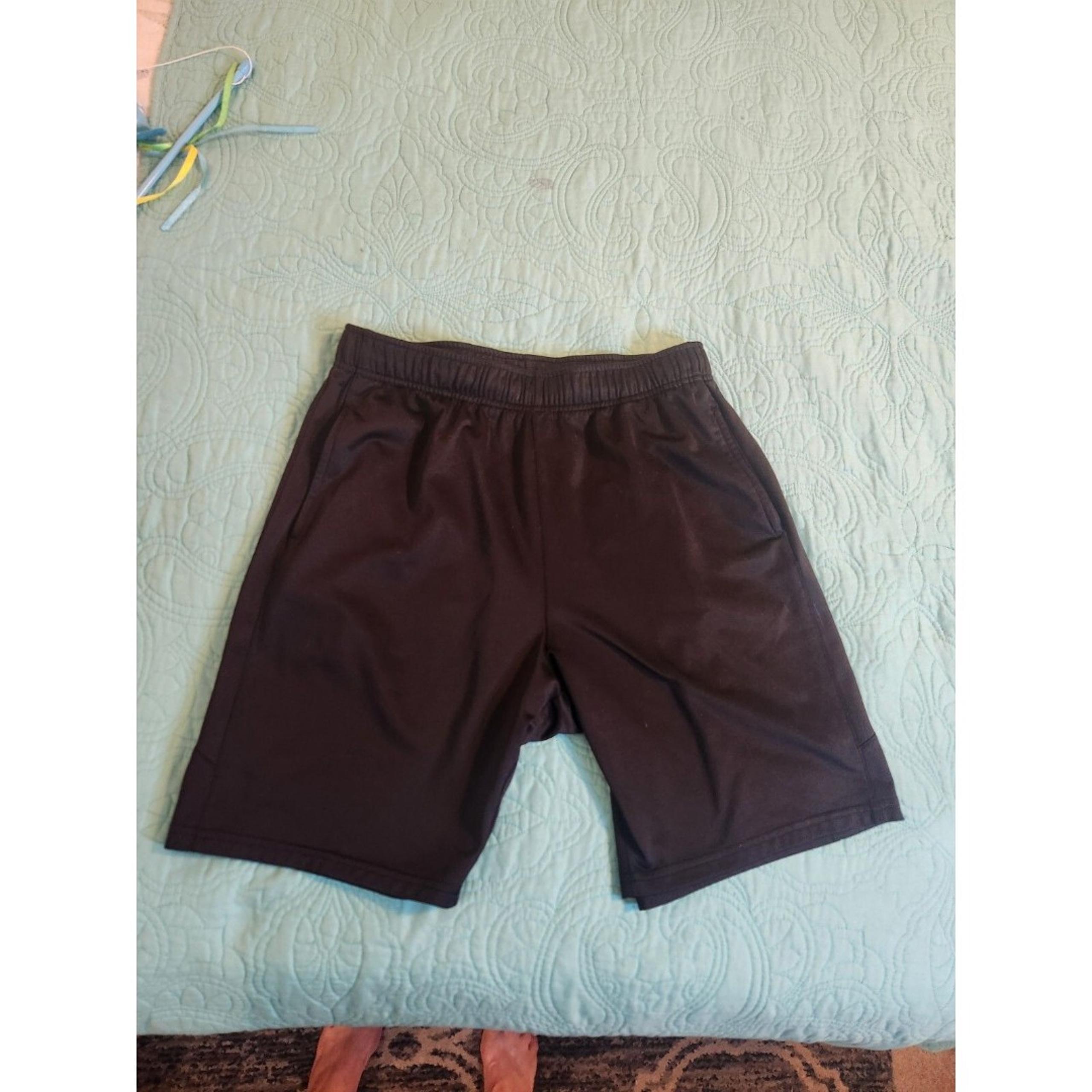 Tek Gear Mens Med. Activewear Black tie Pocket Polyest Micro Mesh Training short