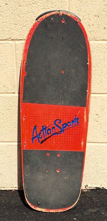 Vintage 80s Surf-Style Skate Deck ONLY w/ Stickers Display Piece Action Sports