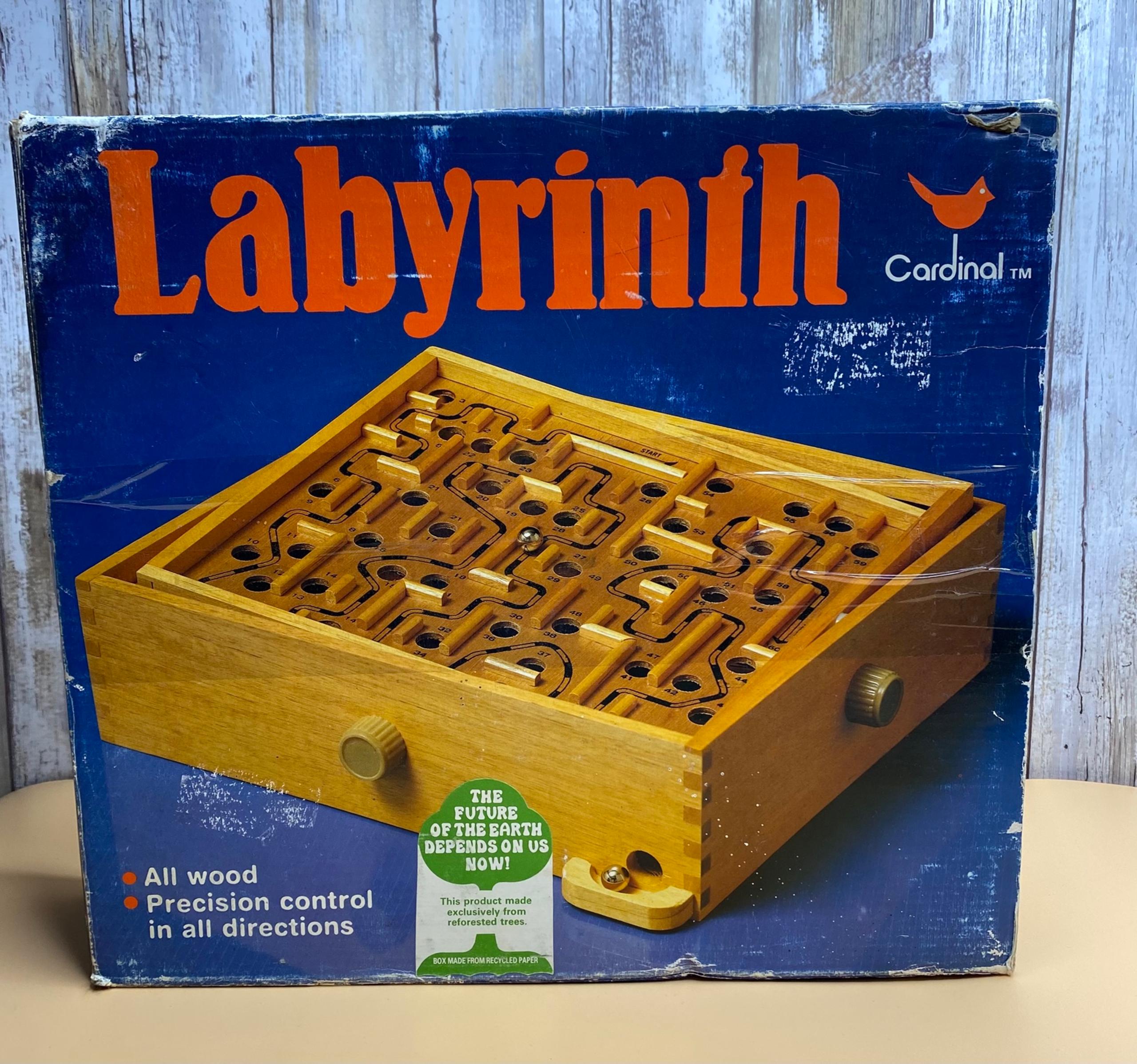 Labyrinth Wooden Puzzle Maze (Missing Metal Balls), No. 190, Cardinal Industries