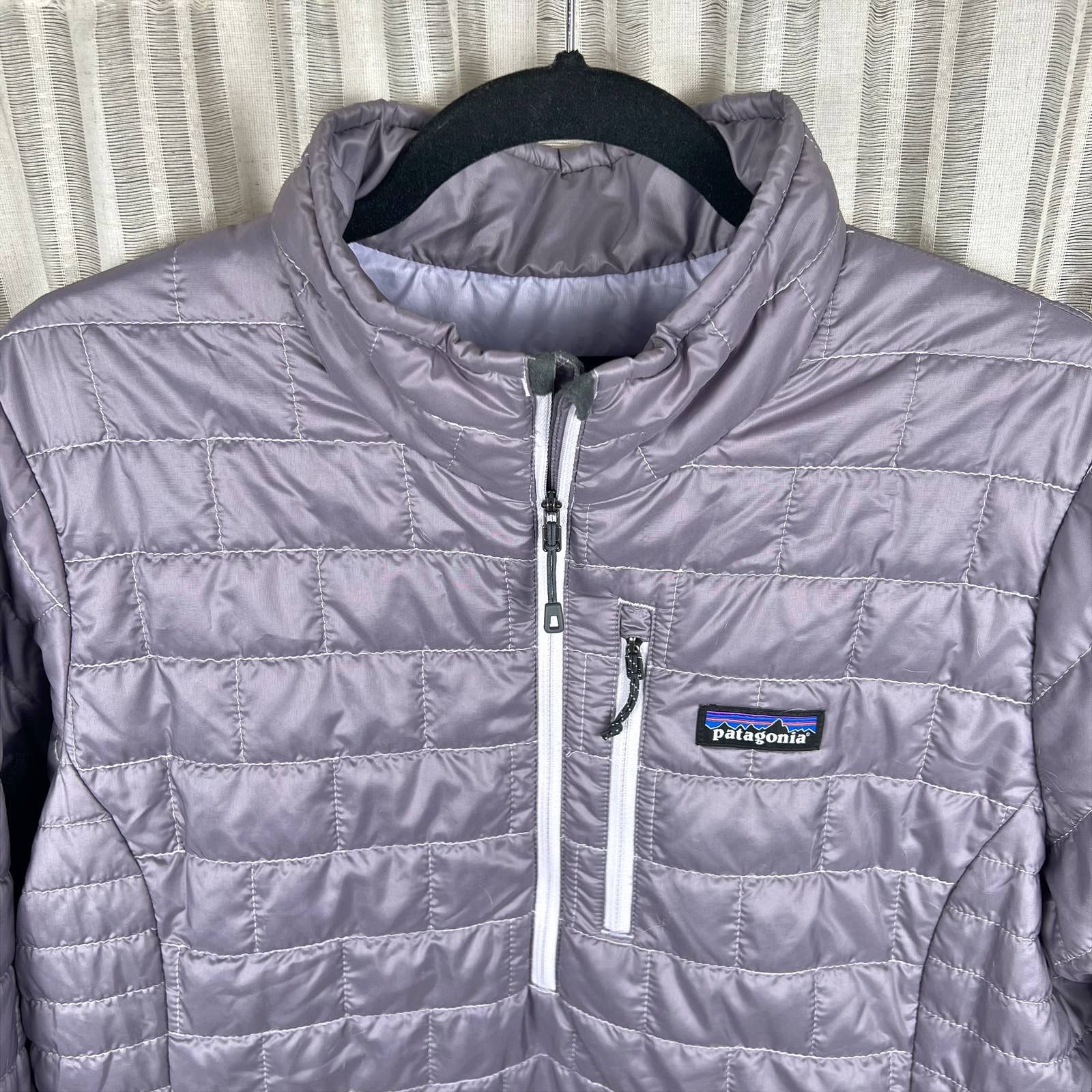 Patagonia Lavender Purple Nano Puff 1/4 Zip Pullover Quilted sold Puffer Size XL