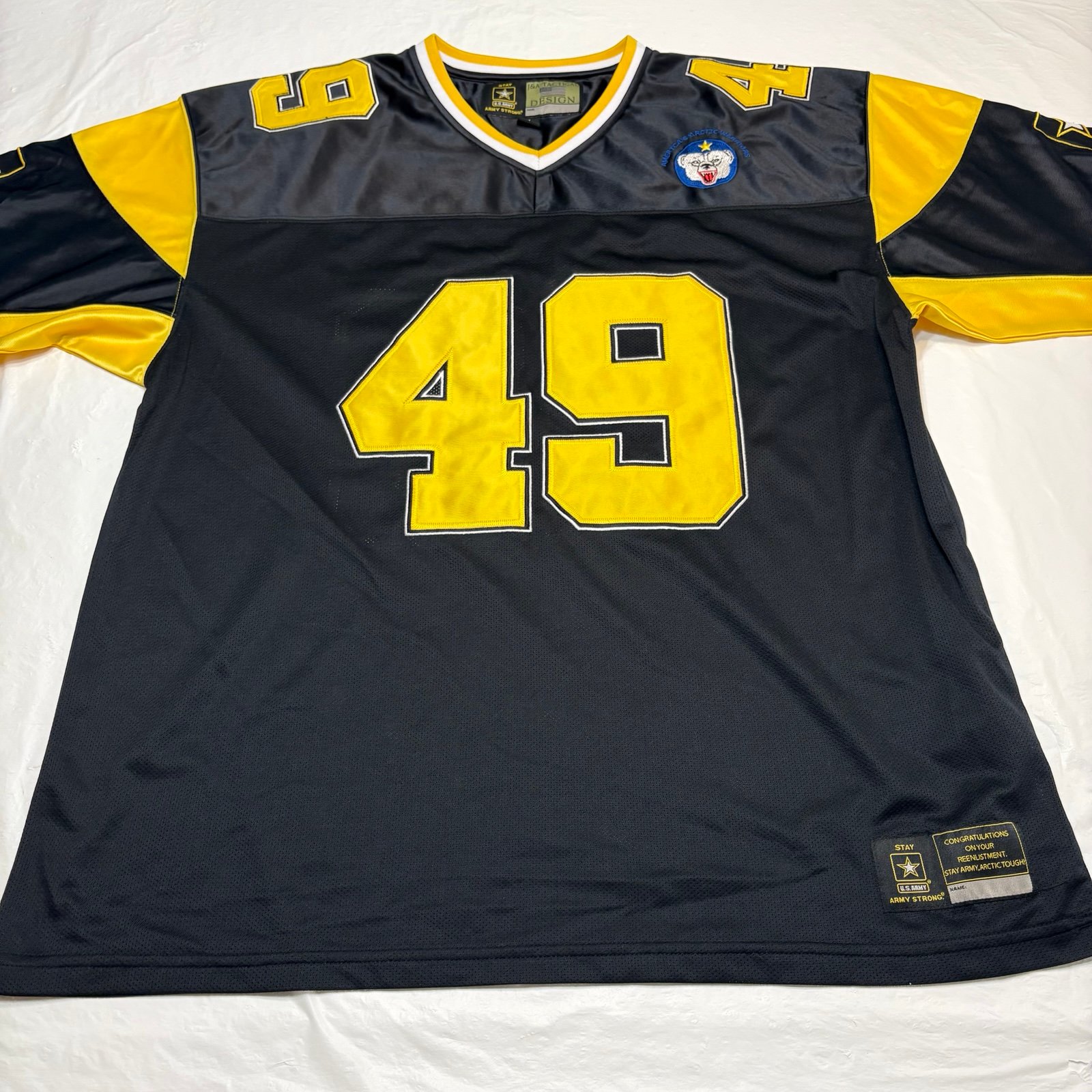 J&A Tactical Design Jersey Black Football Stay Army Alaska #49 Men’s XL