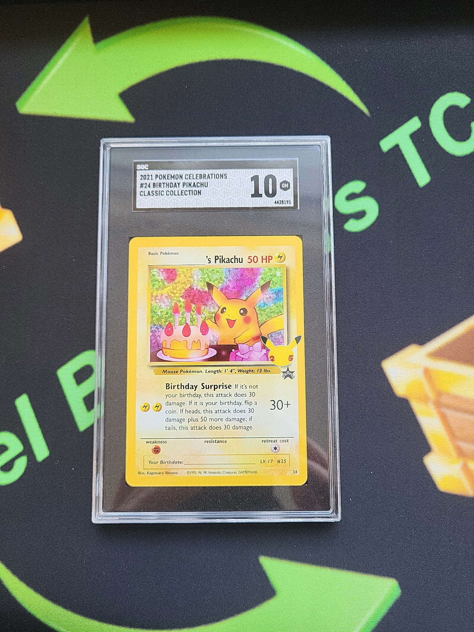 Sgc gem mint 10 birthday pikachu