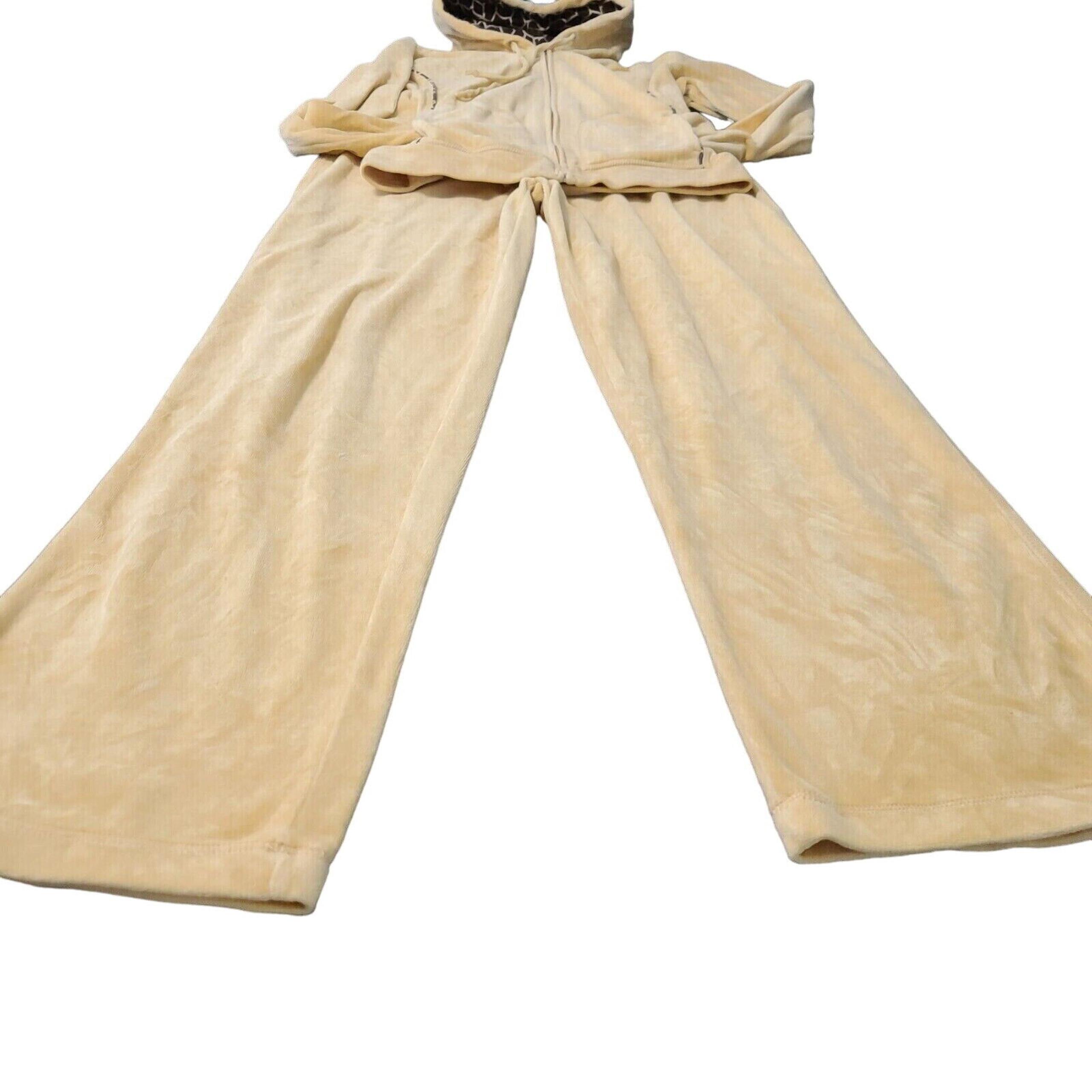 Jane Ashley Petites Light Tan Jacket And Pants Giraffe Pattern Jogger PM Womens