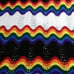 rainbow knitted blanket handmade hippy pride decor trippy
