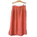FLAX Orange 100% Linen Midi Skirt Size Small Relaxed Casual