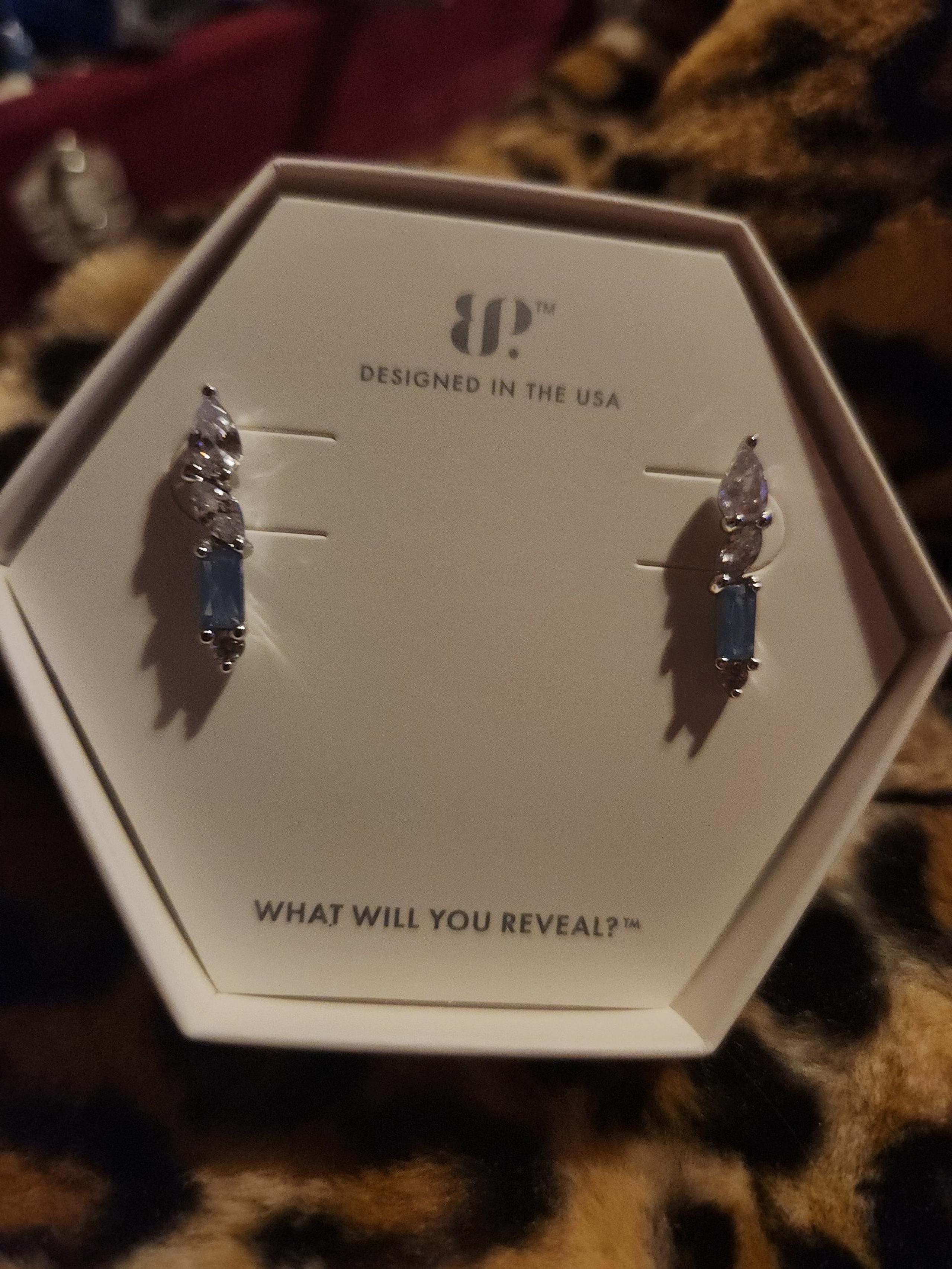 Bomb Party og earrings.  She Says Yes . RBP 5920 MSRP $110.00 on rhodium plating
