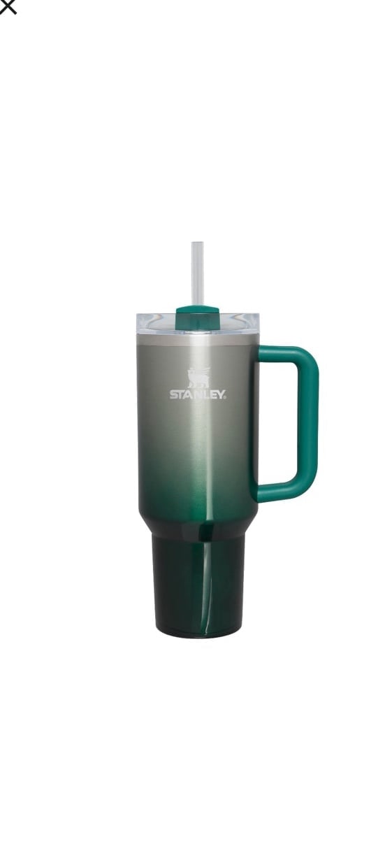 Stanley cup 40 oz tumbler ombre green pine gradient