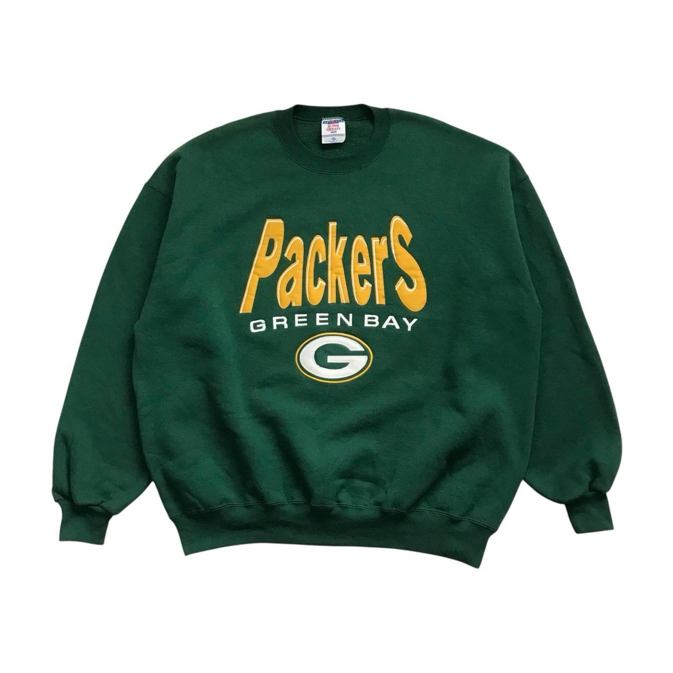 VINTAGE GREEN BAY PACKERS SWEATSHIRT 2XL XXL MENS CREWNECK PULLOVER FAVRE 90s