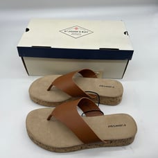 St. John's Bay Womens Salden Flip-Flops Brown Cognac Size 9M