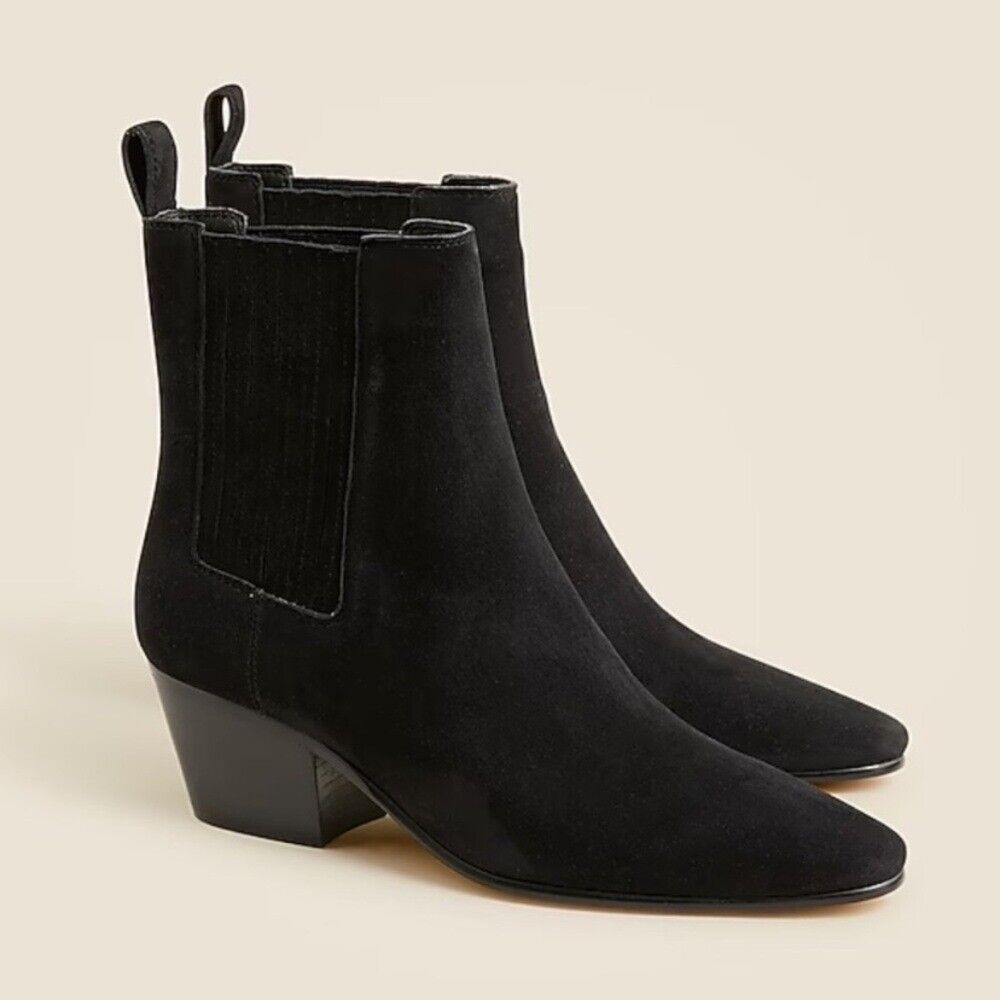 J. Crew Piper ankle boots in black suede size 9