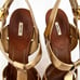 MIU MIU Shoes Womens 39 Gold Brushed Metal Leather Cork Platform Heeled Sandal