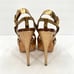 MIU MIU Shoes Womens 39 Gold Brushed Metal Leather Cork Platform Heeled Sandal