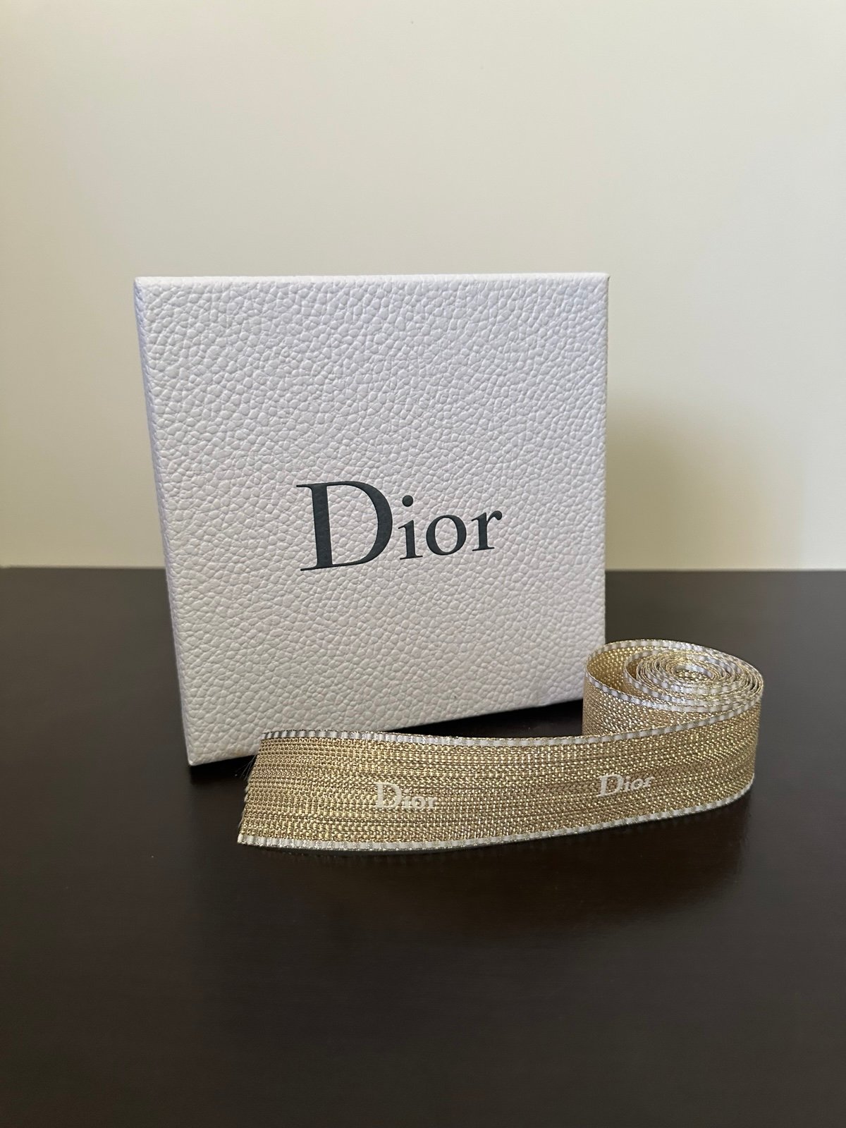 DIOR White Square GIFT/Perfume EMPTY Box ONLY with Gold Logo Ribbon