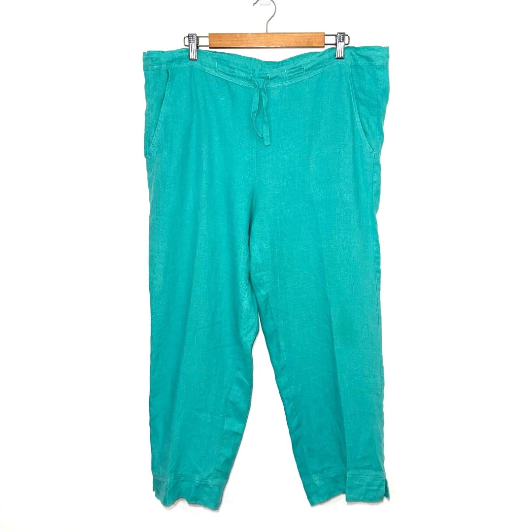 JAMS WORLD Linen Drawstring Pant - Teal M